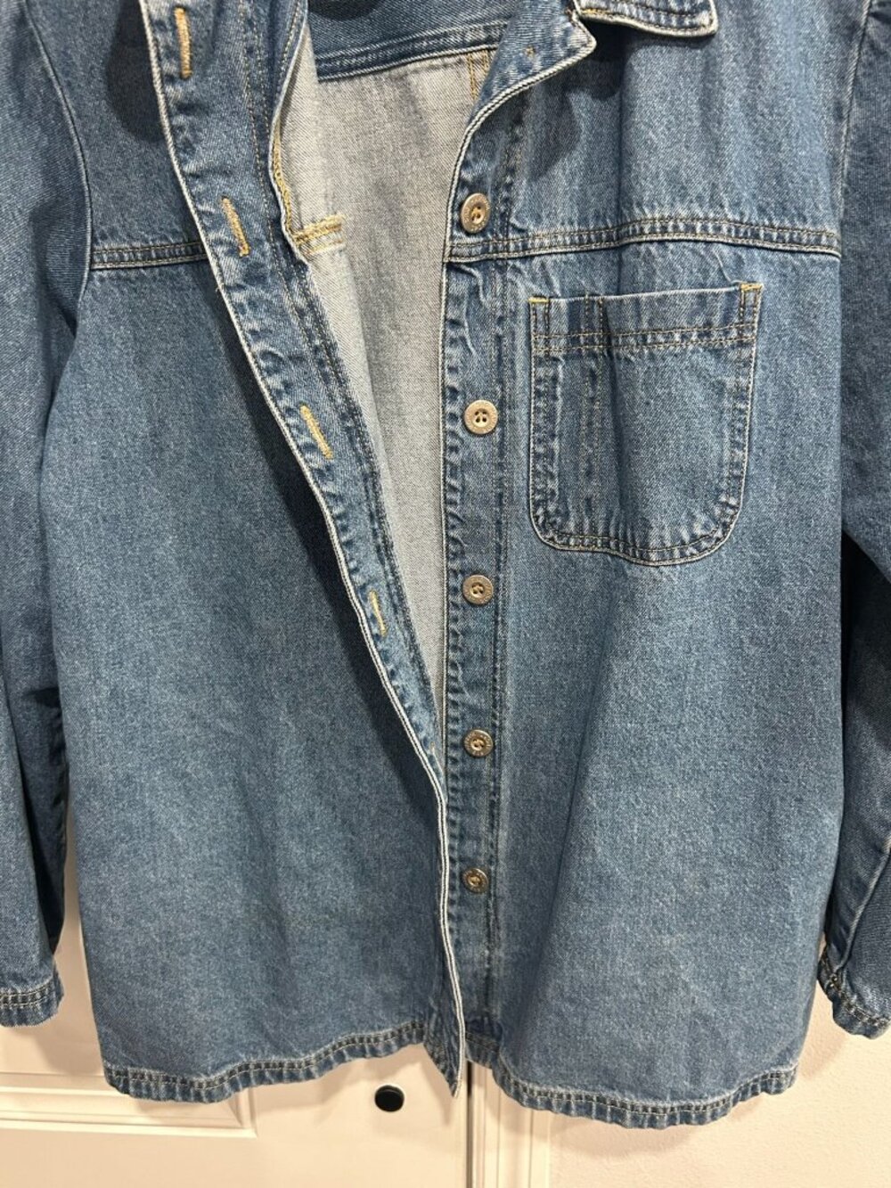Sag Harbor Sport Large Petite Denim Button-Up Jacket 100% Cotton Retro Vintage - Picture 4 of 10
